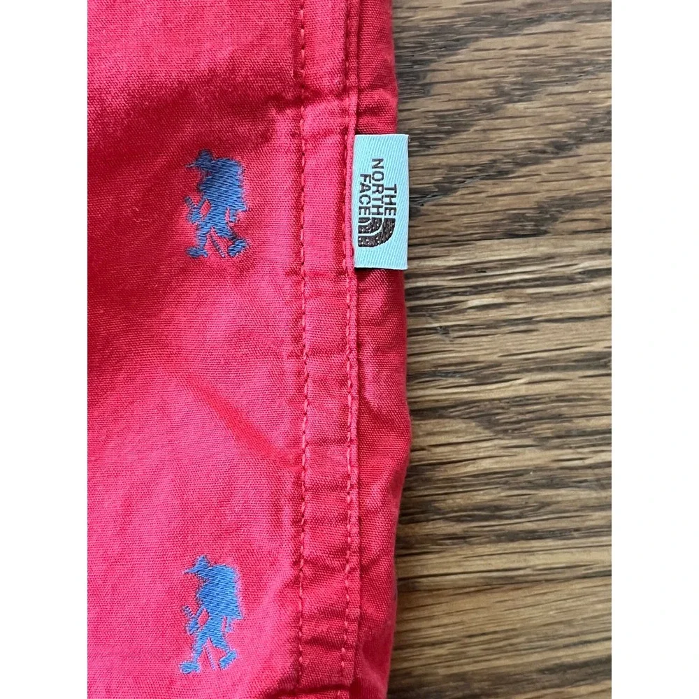 The North Face Mens XXL Red Hiker Print Short Sleeve Button Down Shirt